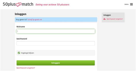 50plusmatch.nl inloggen|Login voor leden